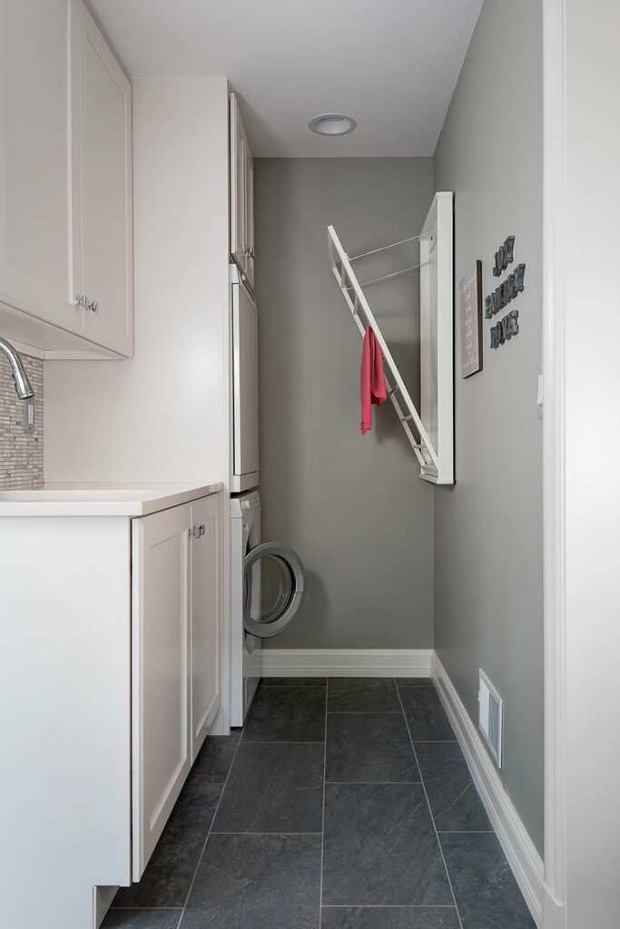 Wall Mounted Drying Rack & Utility Sink in Mudroom - MainStreet Design Build, Birmingham, MI